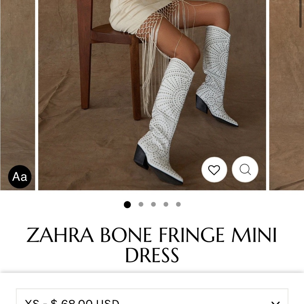 12th Tribe fringe off white dress
